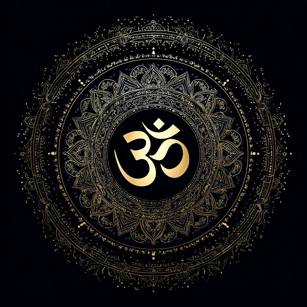 Visuel évoquant le mantra Om Tat Sat le mantra de la vérité et de l’unité universelle
